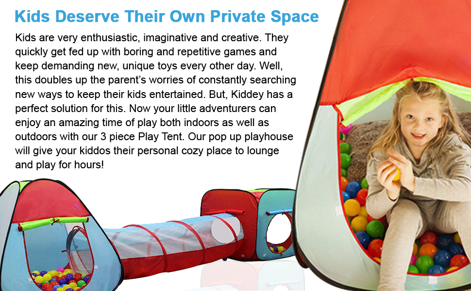 Pop Up 3-In-1 Tunnel Ball Play Tent Kid 16
