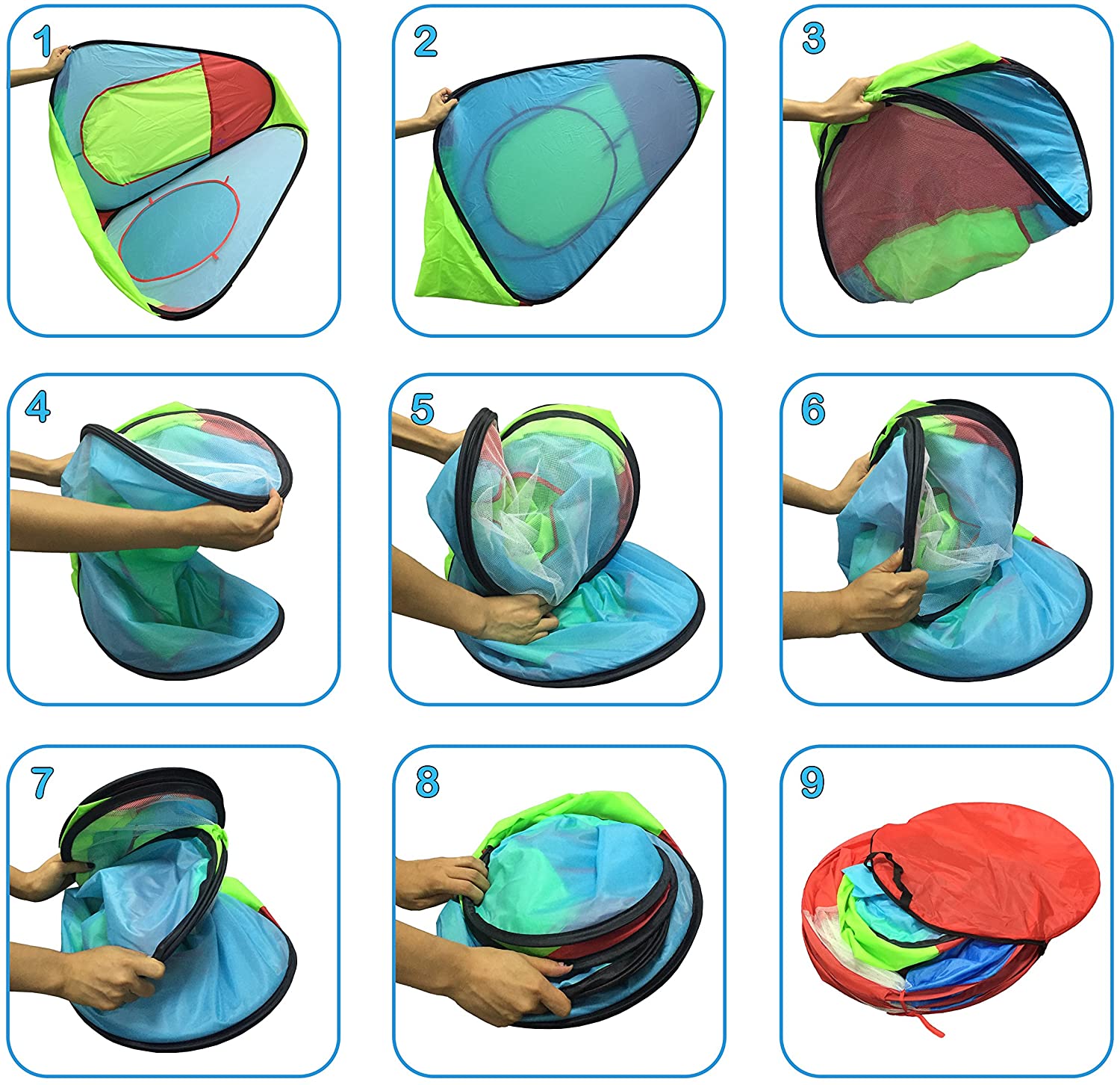 Pop Up 3-In-1 Tunnel Ball Play Tent Kid 9