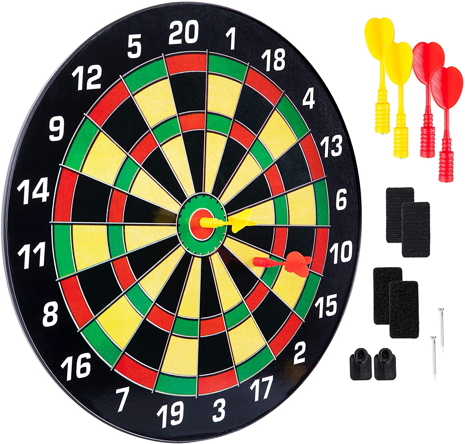 Magnetic Dart Board Set - 14 Piece Kids Dartboard With Safe Magnetic Darts, Indoor Outdoor Game