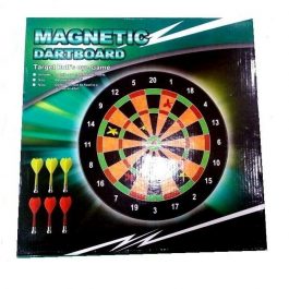 Magnetic Dart Board Set 16” 3 Yellow and 3 Red Darts for Kids