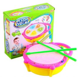 Electronic Musical Flash Drum Toy with 5 Visual 3D Lights for Kids. (Multicolor)