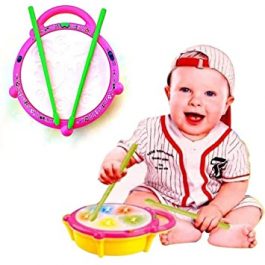 Electronic Musical Flash Drum Toy with 5 Visual 3D Lights for Kids. (Multicolor)