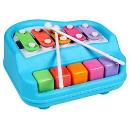 2 in 1 Toddler 5 Key Xylophone + Piano Toys For Kids – 18 cm