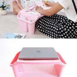 Multipurpose Portable Kids Plastic Table Educational Lap Desk- Pink