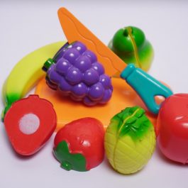 Happy Cut Fruit Playset for Kids with Cutting Board with Knife 8 Pieces