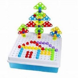 Mosaic Puzzle Pegboard Tool box Toy 3D Creative Building Blocks
