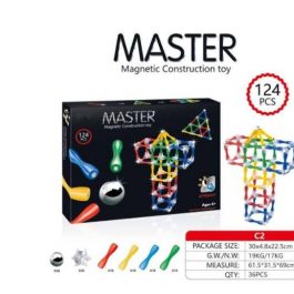 Master Magnetic Construction Toy 124 Pieces