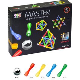 Master Magnetic Construction Toy 63 Pieces