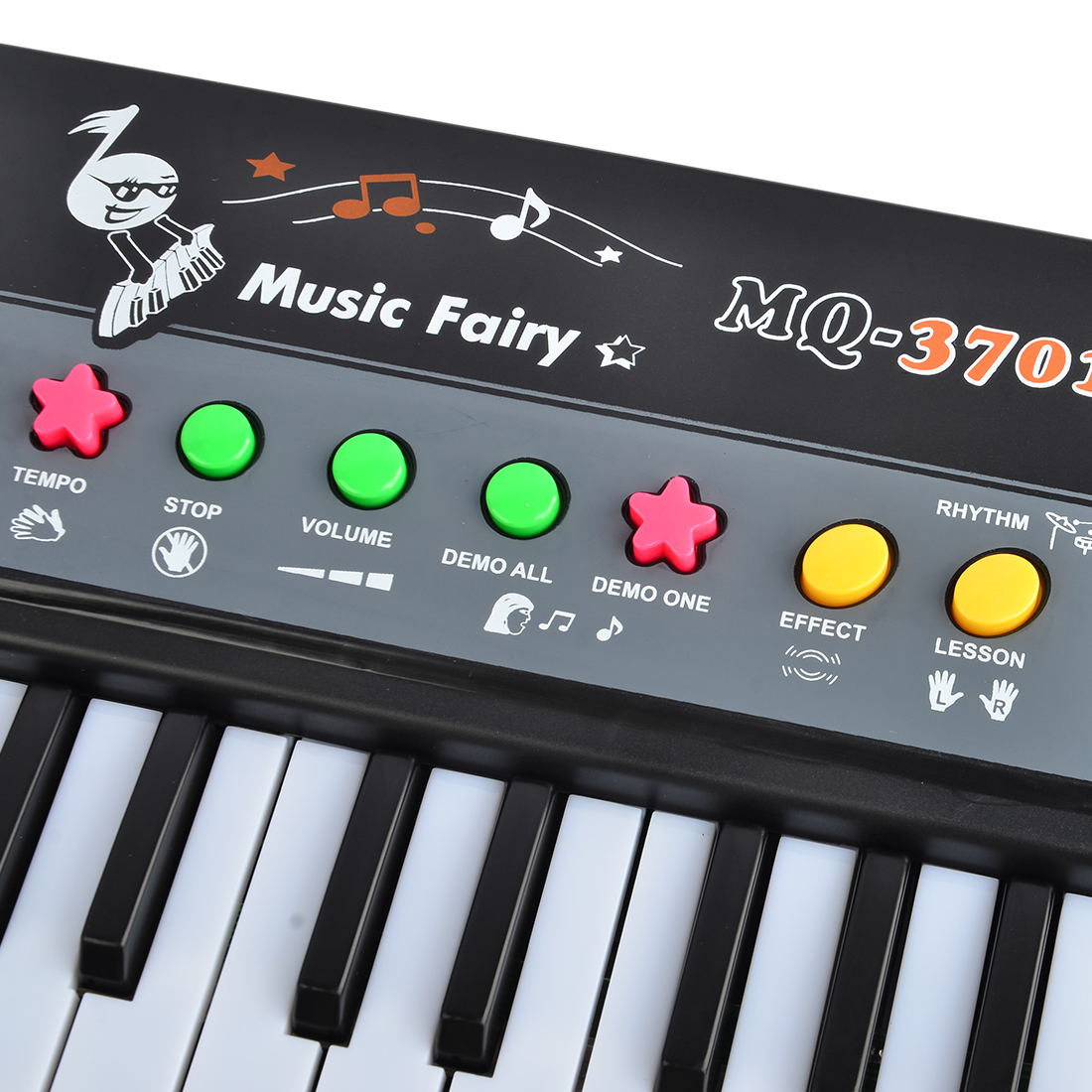 37 Key Electronic Keyboard Piano with Microphone Musical Toy for Children MQ3701 - Black 5