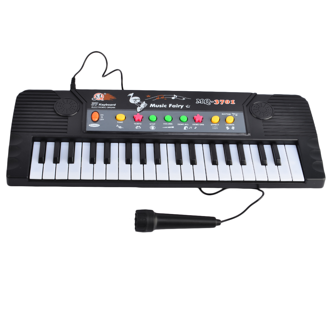 37 Key Electronic Keyboard Piano with Microphone Musical Toy for Children MQ3701 - Black 7