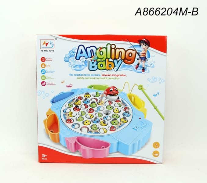 Angling Baby Fishing Game Battery Operated 45 Pcs Fishes magnetic Rod 1