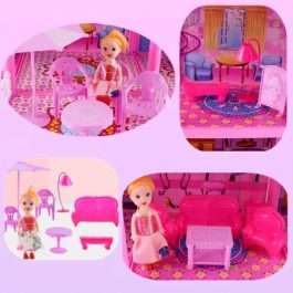 2 Storey Holiday Villa Blocks Doll House 124 Pieces