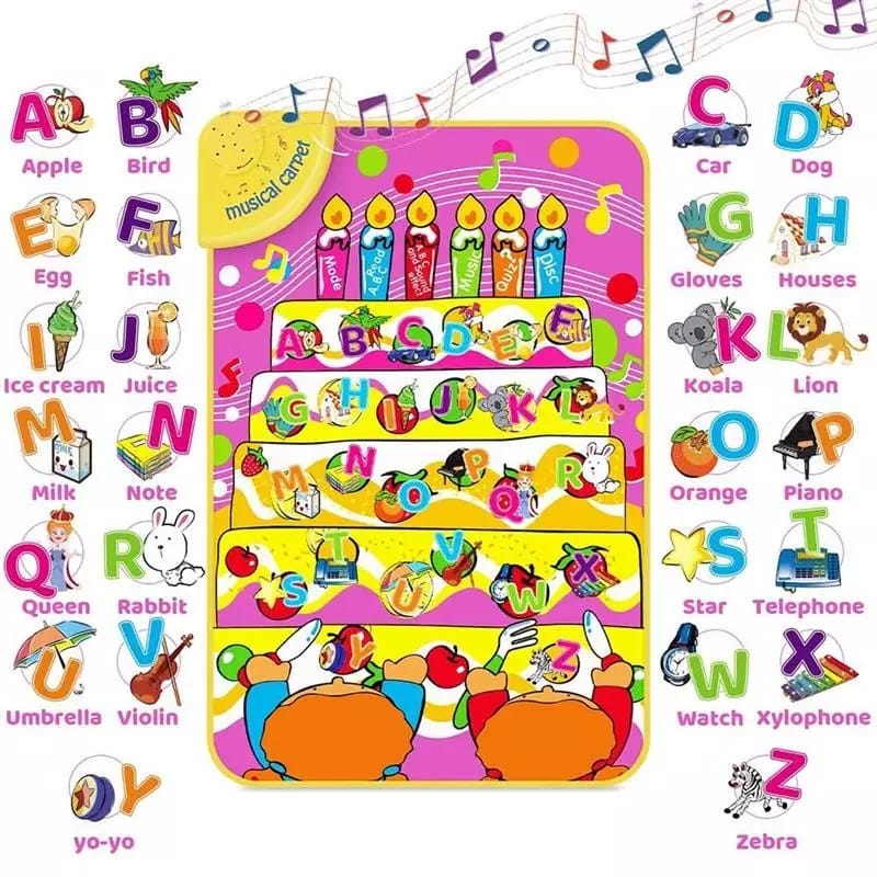 Infants Learning English Carpet Educational Floor Rug Play Mat 12
