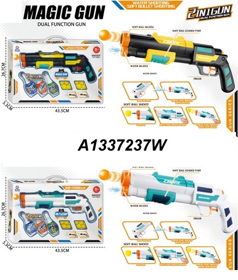 2 in 1 Dual Function Water Shoot Magic Blaster Gun