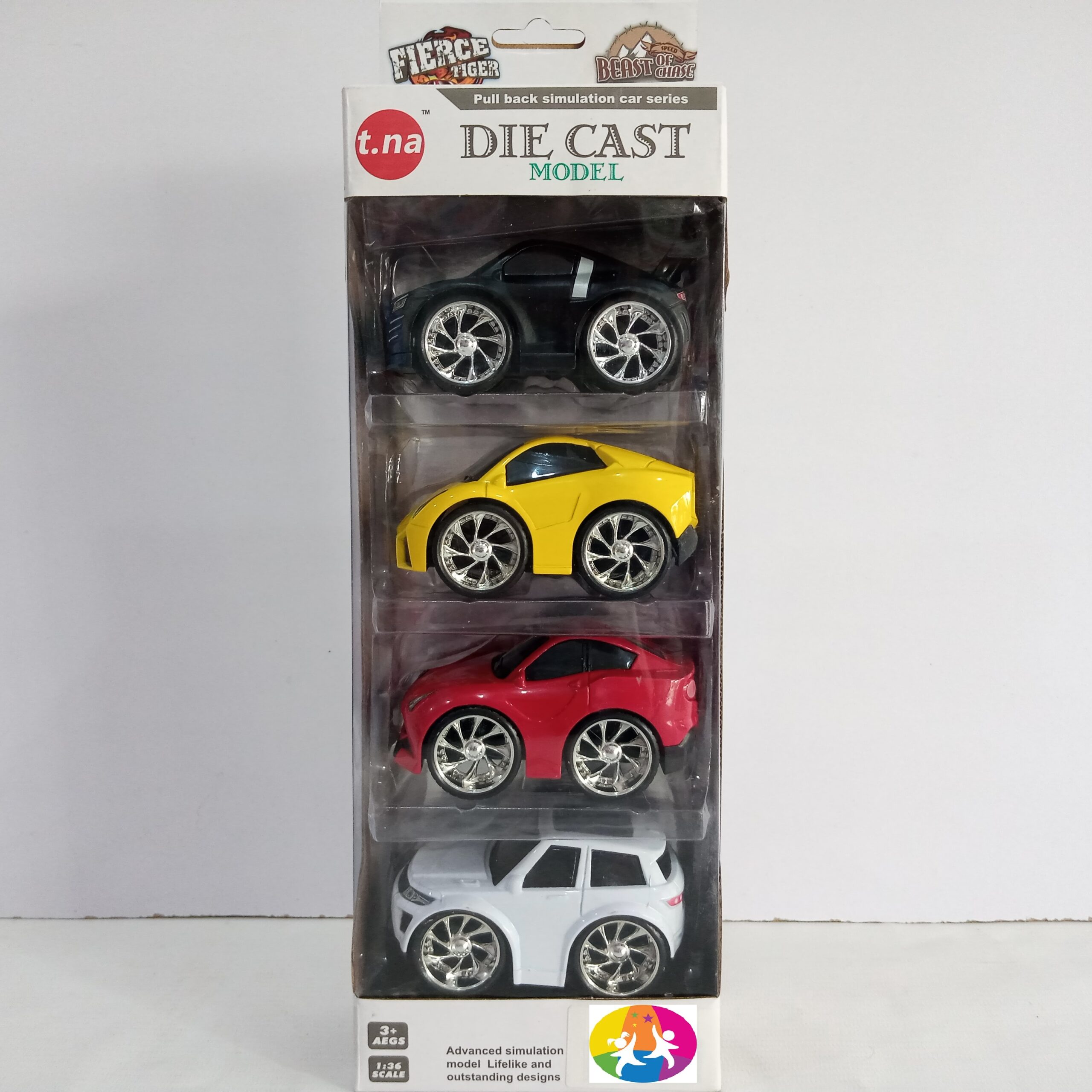 Fierce Tiger Die Cast Model Car Pack of 4 Cars