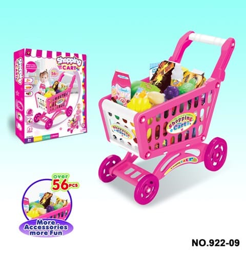Kids Grocery Shopping Cart with Accessories 56 Pieces