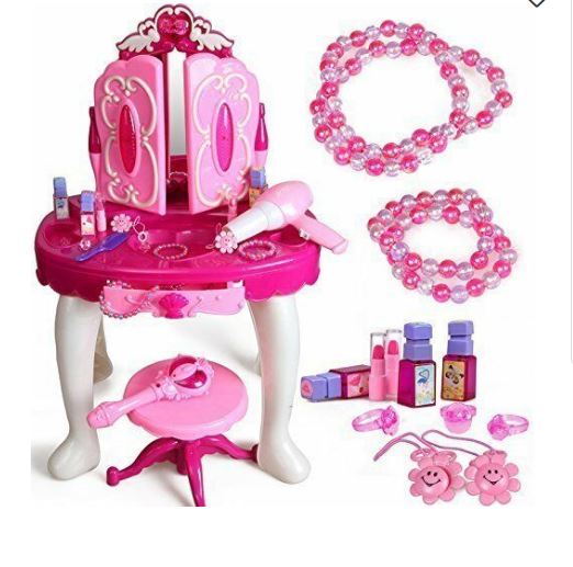 Remote Control Girl's Glamour Mirror Dressing Table