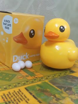 Battery Operated Eggs Laying Duck Musical Toy for Kids