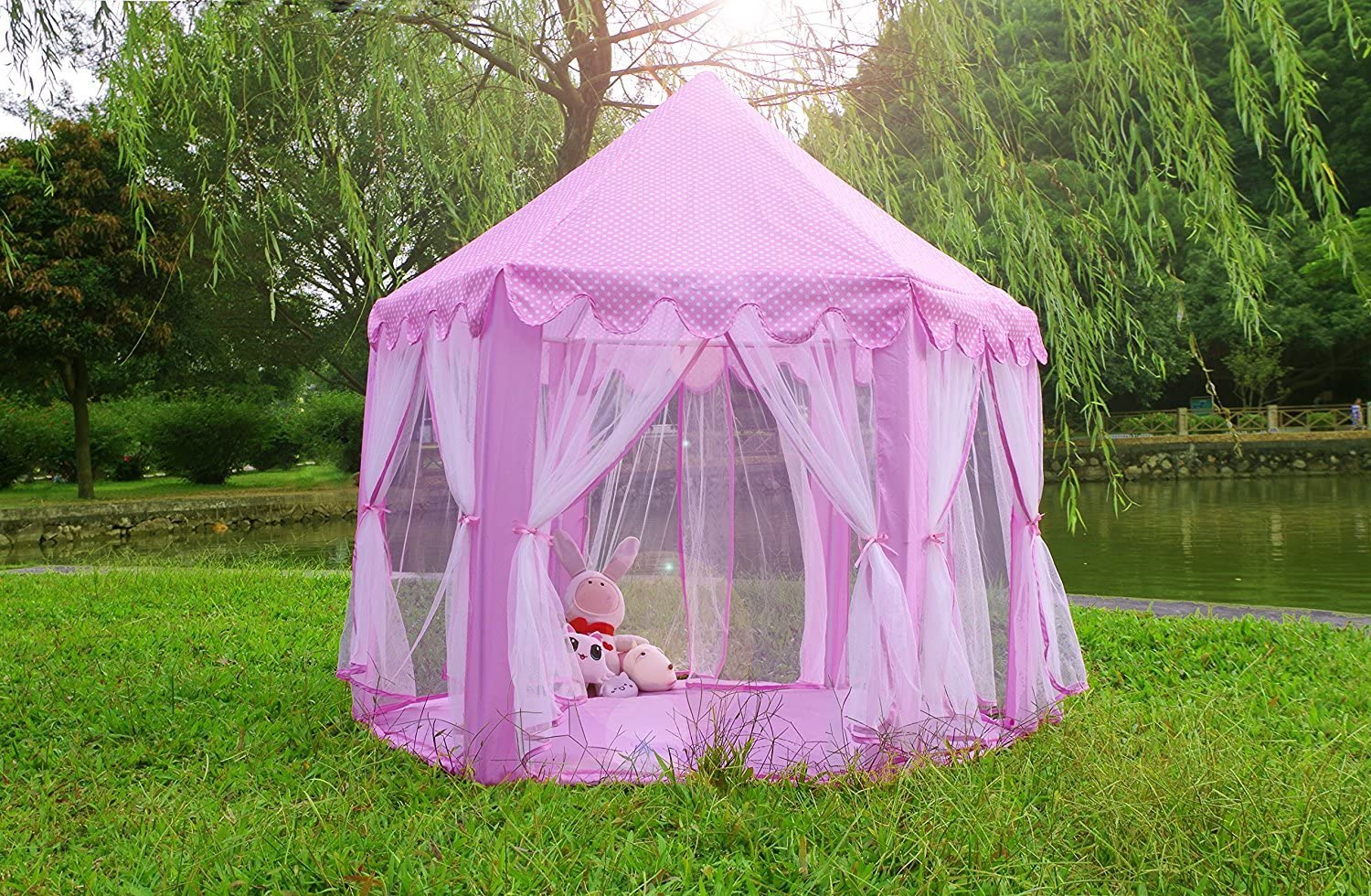 Children’s Indoor And Outdoor Hexagon Fairy Princess Castle Play Tent House 6