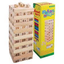 Folds High 48pcs Wooden Jenga Stacking Blocks Number