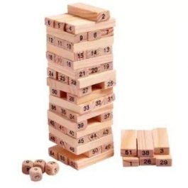 Folds High 48pcs Wooden Jenga Stacking Blocks Number