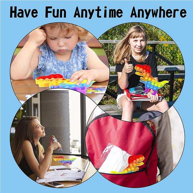 Push Pop It Bubble Fidget Stress Relieving Toy- Dinosaur 4