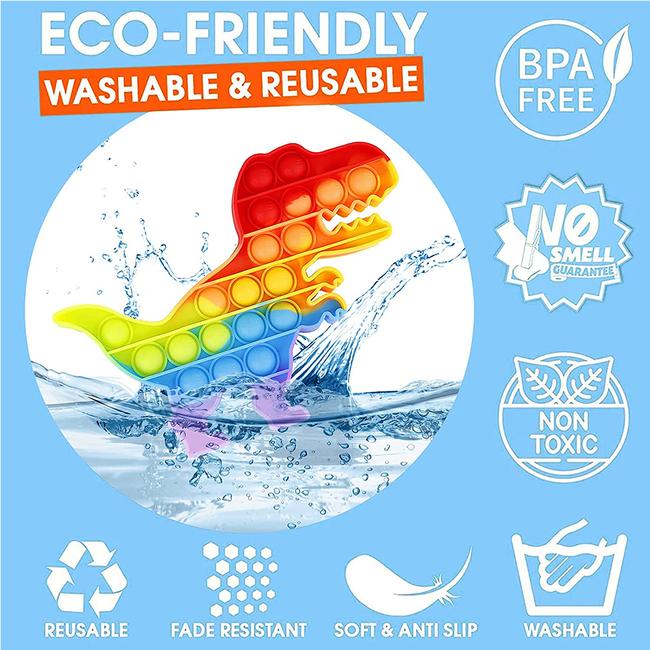 Push Pop It Bubble Fidget Stress Relieving Toy- Dinosaur 5