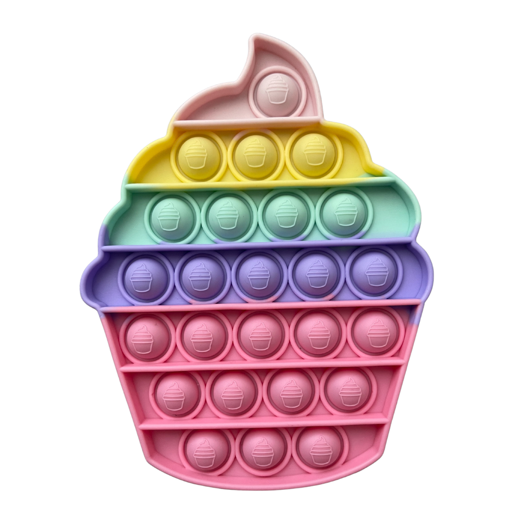 Push Pop It Bubble Fidget Stress Relieving Toys - Cupcake pop it cupcake