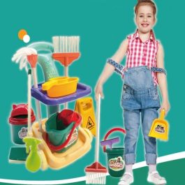 Housework clean up tools cart kids pretend play cleaning toys