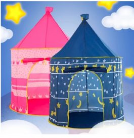 Kids Portable Folding Castle Hut Tent Playhouse