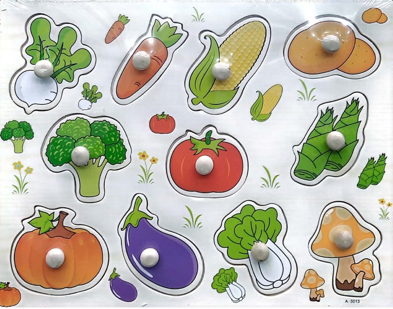 Vegetable Wooden Peg Puzzle