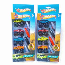 Hot Wheel Monster Truck Pack of 4 with Remote Launcher