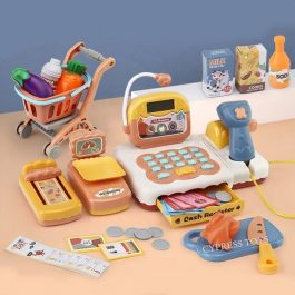 Pretend Play Cash Register Shopping Trolley Supermarket Toy