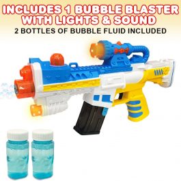 Bubble Gun Lights & Sounds – with 2 Bottles Bubble Refill