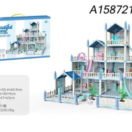 4 Storey Big Princess Dream Villa Dollhouse- Blue