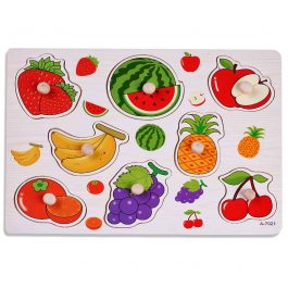 Colorful Fruits Wooden Peg Puzzle for Early Learning