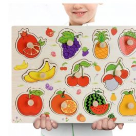 Colorful Fruits Wooden Peg Puzzle for Early Learning