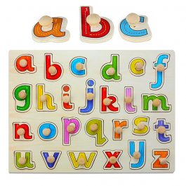Wooden Alphabets Learning Peg Puzzle 6 Pcs Small ABC