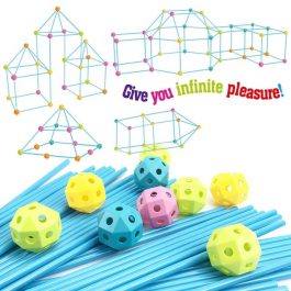 DIY Colorful 3D Pipe Connection Tent – 68 pieces