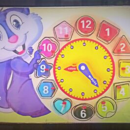 Early Education Wooden Clock Numbers Puzzle Pegged Board