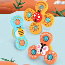 Rotating Suction Spinner Rattle Toy for babies – Set of 3