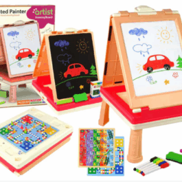 Double Sided Tabletop Art Easel, Chalk Board and White Board