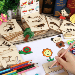 Creative Kids DIY Wooden Stencil Drawing Set Art Kit