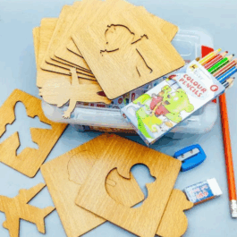 Creative Kids DIY Wooden Stencil Drawing Set Art Kit
