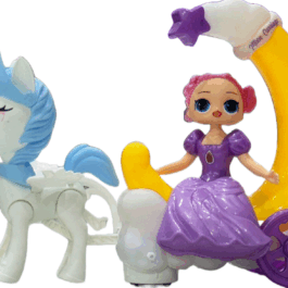 LoL Surprise OMG Electric Unicorn Horse with a Moon Carriage