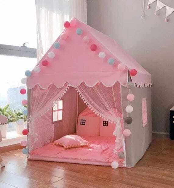 castle hut tent pink 4